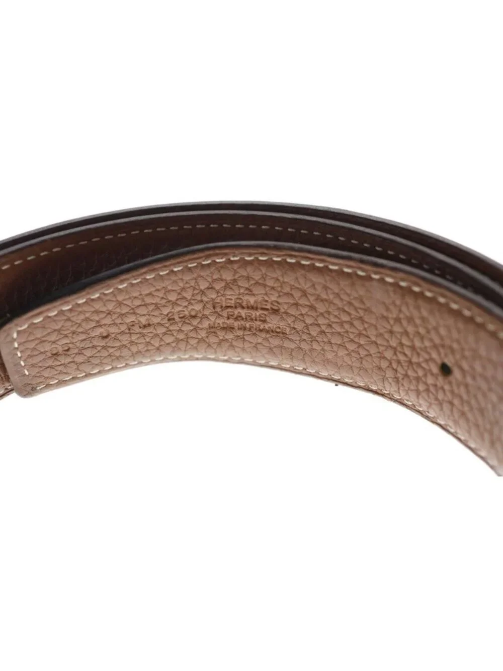 Hermes Constance Buckle Gold Taurillon Clemence Leather Belt Black